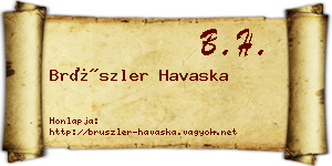 Brüszler Havaska névjegykártya